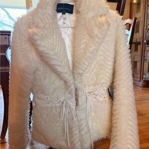 Moda International Cream Faux Fur Teddy Jacket